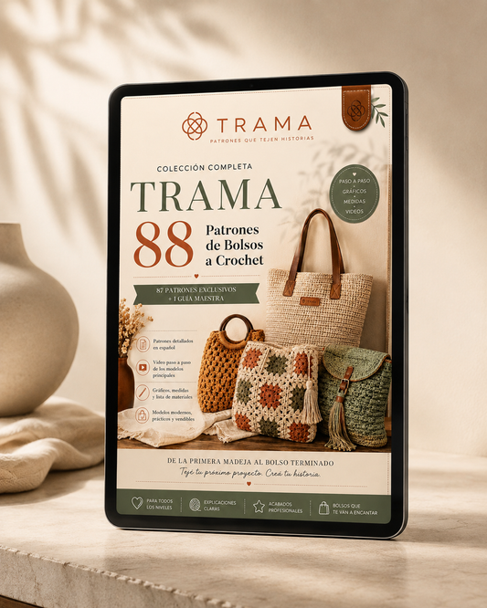 TRAMA — 88 Patrones de Bolsos a Crochet + Superguía desde Cero